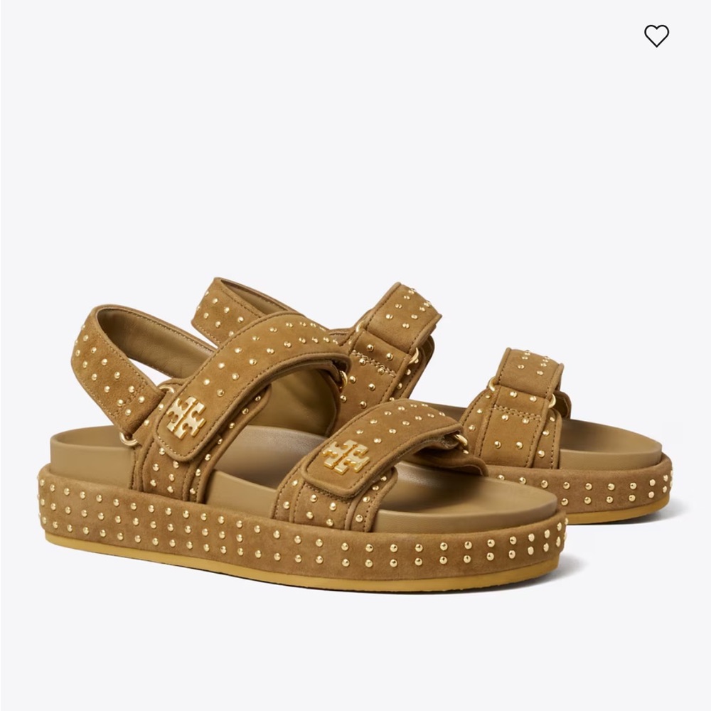 Tory Burch Tan Studded Sandals. Brand new. Box & dust bag included when shipped.